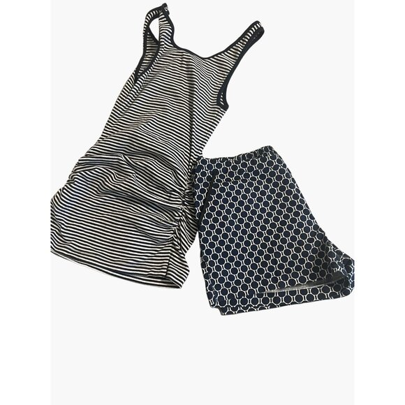 Mothers en Vogue Maternity Short Set Women's Size Large Old Navy Shirt Size Smal - Picture 2 of 7